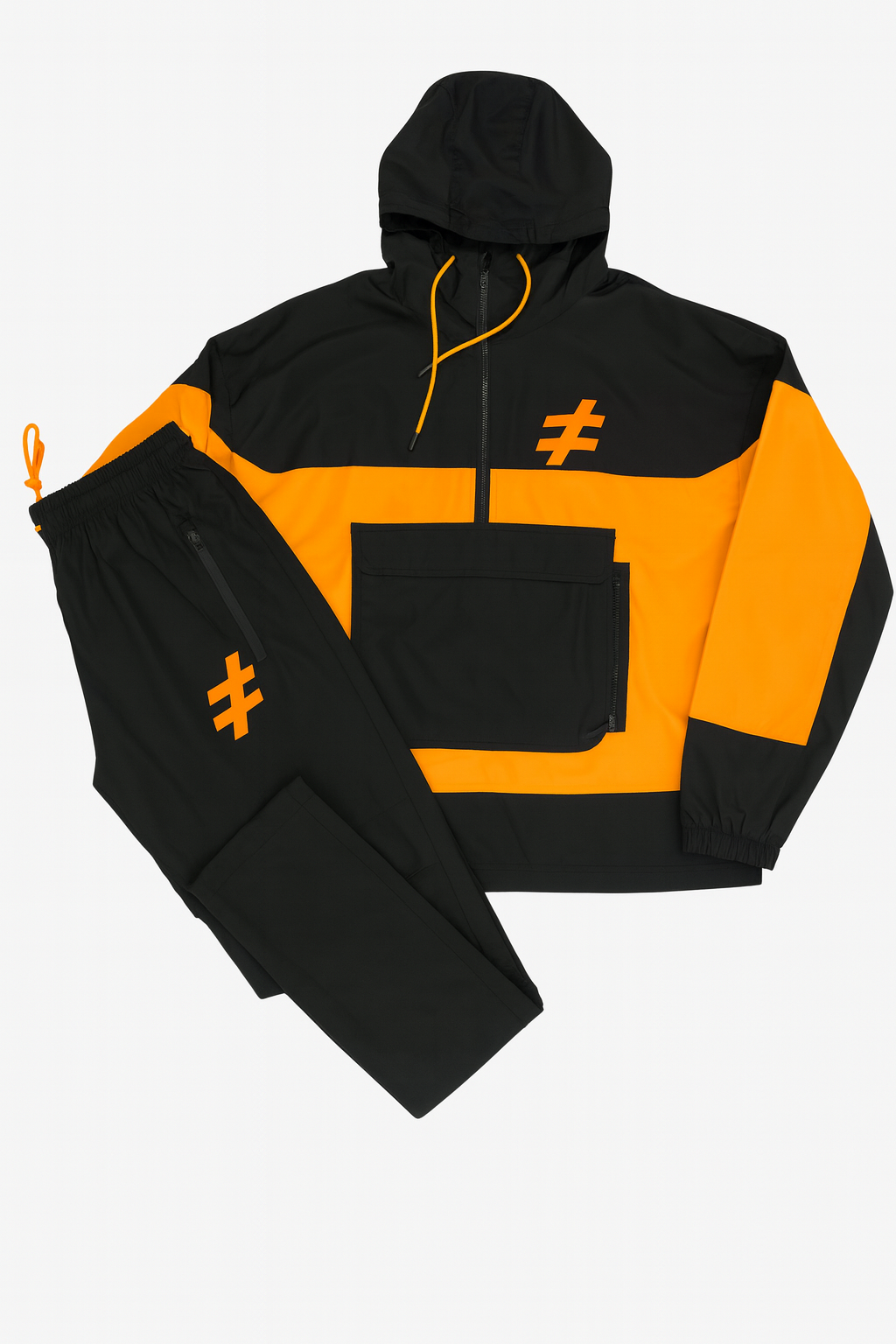 KTSC “We Not Equal ≠” black/Hazard orange Track pants