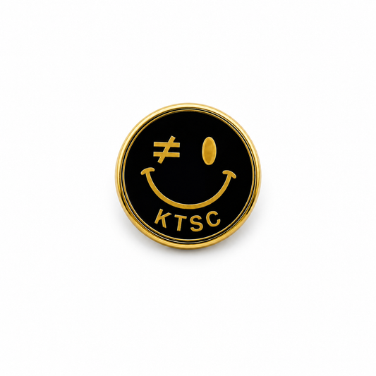 KTSC Signature Smiley Enamel Pin – Black/Gold